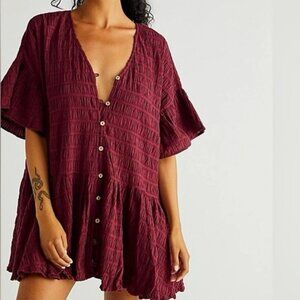 Free People Burgundy Mini Dress
